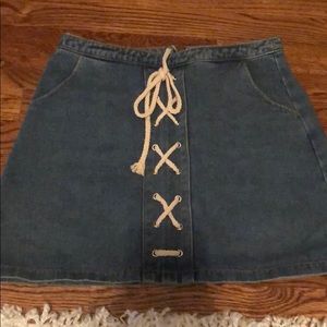 Denim mini skirt